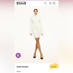 Wolford Elegant White Long Sleeve Dress NWT